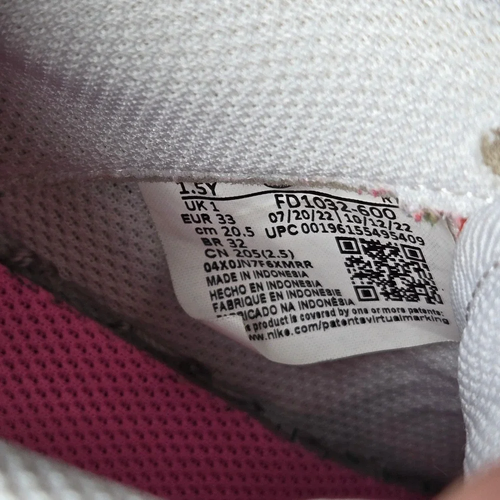 Nike Air Force 1 LV8 1.5Y White Orange Pink Love Heart Sneakers FD1032 Valentine